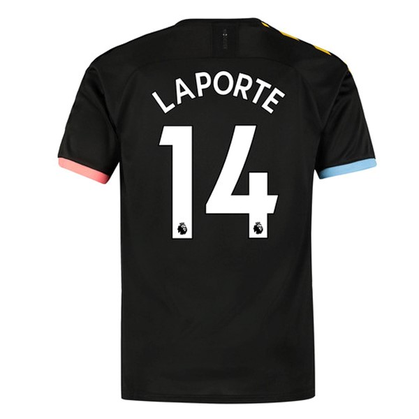 Camiseta Manchester City NO.14 Laporte Replica Segunda Ropa 2019/20 Negro